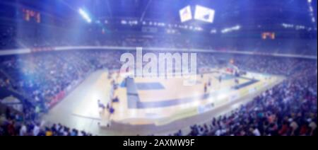 Blurred sports arena and fans during a basketball game Stock Photo