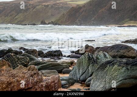 Kinnagoe bay in County Donegal, Inishowen - Ireland. Stock Photo