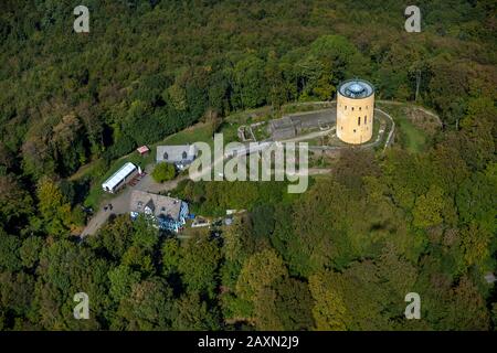 Aerial shots, aerial picture, ruin Ginsburg or Ginsberg Hilchenbach, Ginsburg salpinx Hilchenbach-Lützel, Ginsburg, ground, Hilchenbach, Ginsberg, Rot Stock Photo