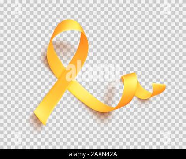 Childhood Cancer Awareness Month. Realistic Gold Ribbon Symbol. Medical ...