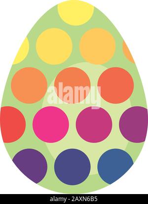 easter egg painted dotted flat style Stock Vector