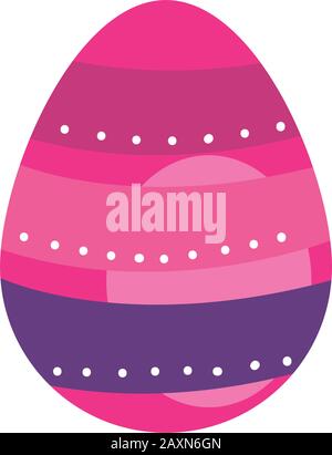 easter egg painted with bars and points flat style Stock Vector