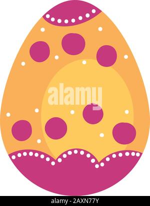 easter egg painted dotted flat style Stock Vector