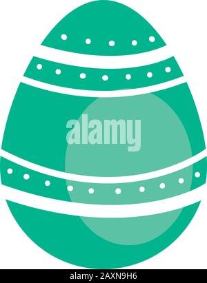 easter egg painted with bars and points flat style Stock Vector