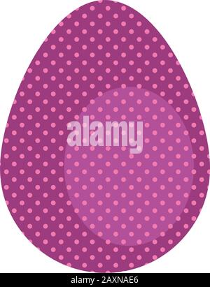 easter egg painted dotted flat style Stock Vector