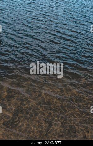 Texture of water surface against the sun. Natural backdrop, textured background Stock Photo