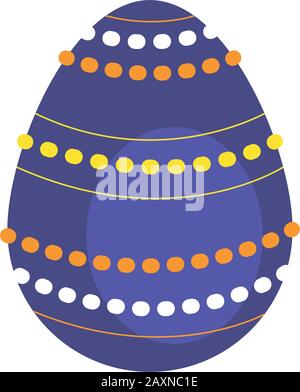 easter egg painted dotted flat style Stock Vector