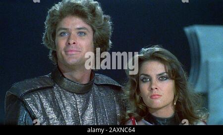 STARCRASH 1979 New World Pictures film with David Hasselhoff and Caroline Munro Stock Photo