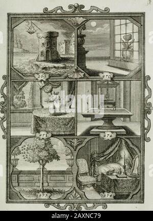 'Güldene Aepfel in silbernen Schalen, das ist, Worte geredet zu seiner Zeit über 400 Sinnbilder von allerley Zeiten und Umständen des menschlichen Lebens zu Beförderung der Erbauung' (1746) Stock Photo
