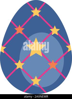 easter egg painted with stars flat style Stock Vector Image & Art - Alamy