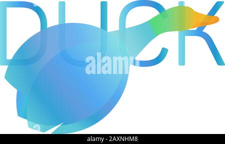 Duck and rosebud. Stock Vector