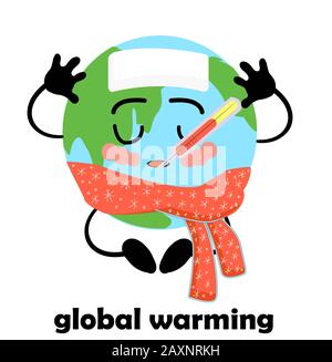 world planet earth kawaii character Stock Vector Art & Illustration