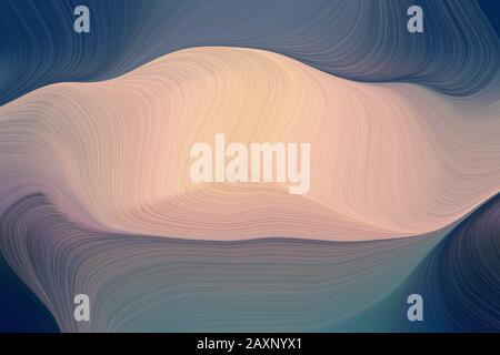 abstract artistic with modern curvy waves background illustration with tan, dark slate gray and dim gray color. Stock Photo