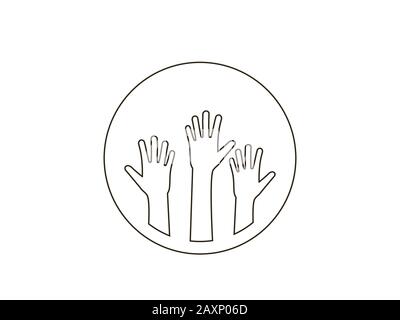 Charity, hand, volunteer icon. Vector illustration, flat design. Stock Vector