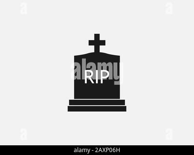 Gravestone, graveyard, rip icon. Vector illustration, flat design. Stock Vector