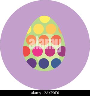 easter egg painted dotted block style Stock Vector