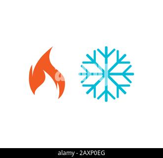Hot, cold icon. Vector illustration, flat design. Stock Vector