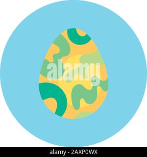 easter egg painted with waves stripes block style Stock Vector Image ...