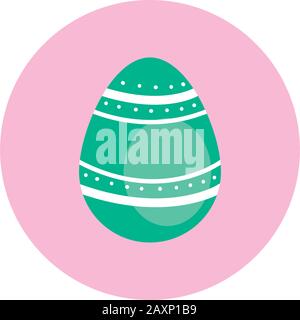 easter egg painted with bars and points block style Stock Vector