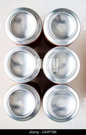 Bottom part of a can beer six pack Stock Photo