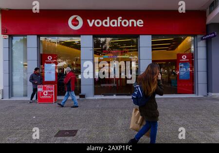 Vodafone shop in Glyfada Athens Greece Stock Photo