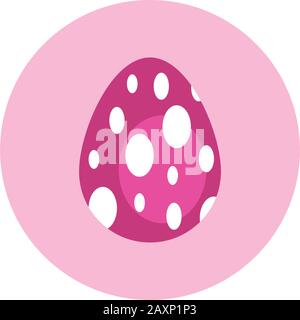 easter egg painted dotted block style Stock Vector