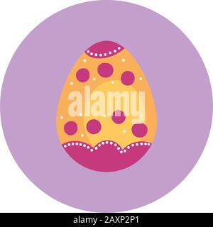 easter egg painted dotted block style Stock Vector