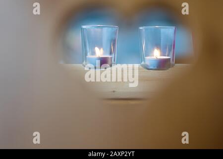 Close-up of valentine candles Stock Photo - Alamy