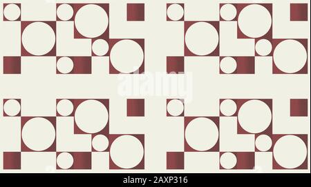 Geometric minimalist contemporary artwork. Circles and square pattern background/texture, Bauhaus art style. Green and brown flat design. Large size. Stock Photo