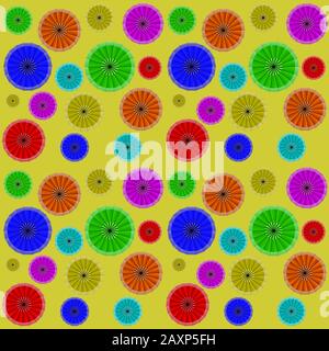 Multi-colored Chinese umbrellas recognized around the world as one of the symbols of the country. Stock Vector