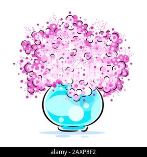 Blooming Lilac In A Glass Decanter Vector Illustration Stock Vector