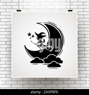 Night Time Sky, Nature Landscape With Moon, Good Night Vector Stock Vector