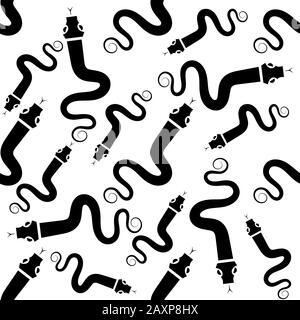 Beautiful Seamless Pattern With Snakes . Textile. Vector Stock Vector