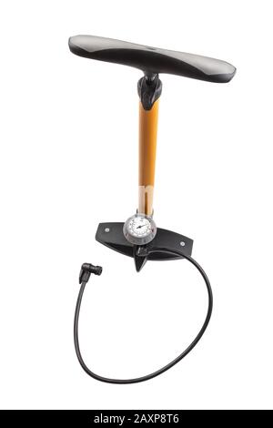 bike floor pump path isolated on white top view Stock Photo