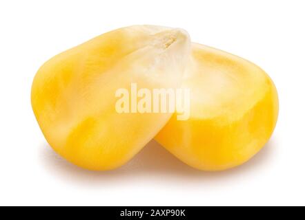 corn kernels path isolated on white Stock Photo