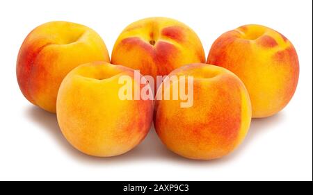 yellow peach path isolated on white Stock Photo