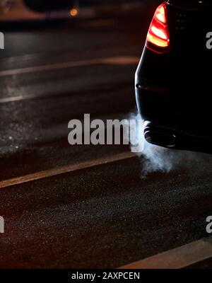 Exhaust with exhaust gases of an internal combustion engine, diesel engine, Stuttgart, Baden-Wuerttemberg, Germany Stock Photo