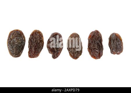 Raisins isolated on white background with clipping path Stock Photo