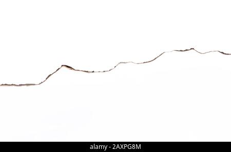 Paper burned old grunge on white background with clipping path Stock Photo