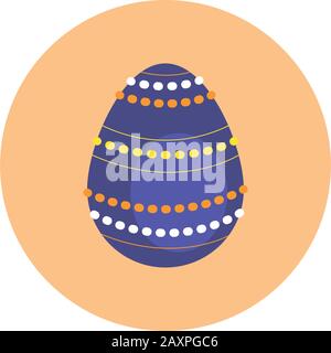 easter egg painted dotted block style Stock Vector