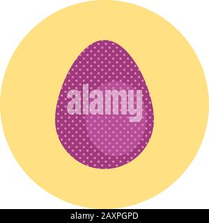 easter egg painted dotted block style Stock Vector