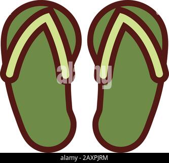 flips flops spa line and fill style Stock Vector