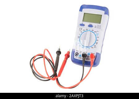 Digital multimeter isolated on white background with clipping path Stock Photo