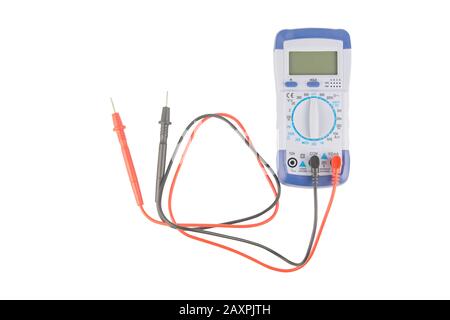 Digital multimeter isolated on white background with clipping path Stock Photo