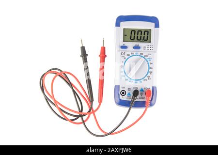 Digital multimeter isolated on white background with clipping path Stock Photo