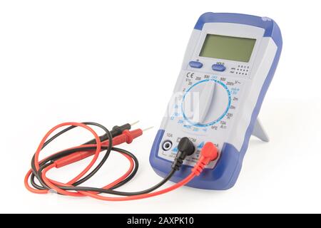 Digital multimeter isolated on white background with clipping path Stock Photo