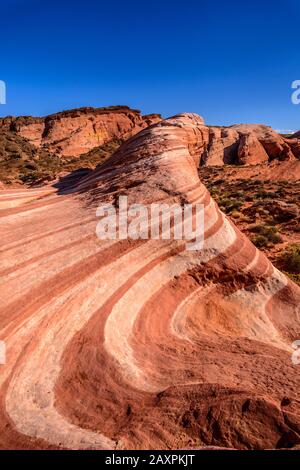 USA, Nevada, Clark County, Overton, Valley of Fire State Park, Fire Wave Stock Photo