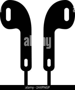 Earphones vector icon isolated on white background.  Stock Vector