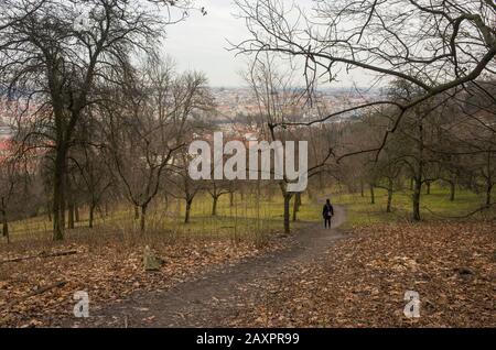 Prague, Bohemian / Czech Republic - 13-01-2020: Cloudy day in the city Stock Photo