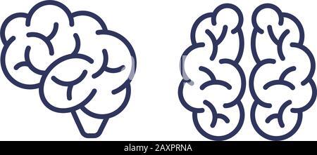 Brain outline icon. Mind pictogram. Intellect symbol Stock Vector